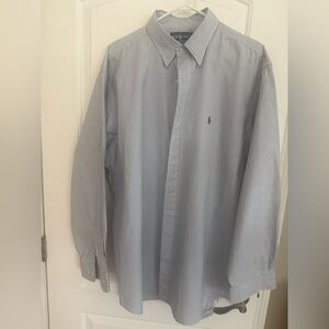 Polo by Ralph Lauren Men's Light Blue Checkered Dress Shirt sz 18 36/37